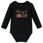 Hudson Baby Unisex Baby Cotton Long-Sleeve Bodysuits, Merry And Bright, 9-12 Months