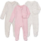 Aablexema Baby Footie Pajamas With Mittens - 3Pcs Infant Footed Sleeper Cotton Sleepwear Outfitsgrey Khaki/Dot/Pink, 3-6M