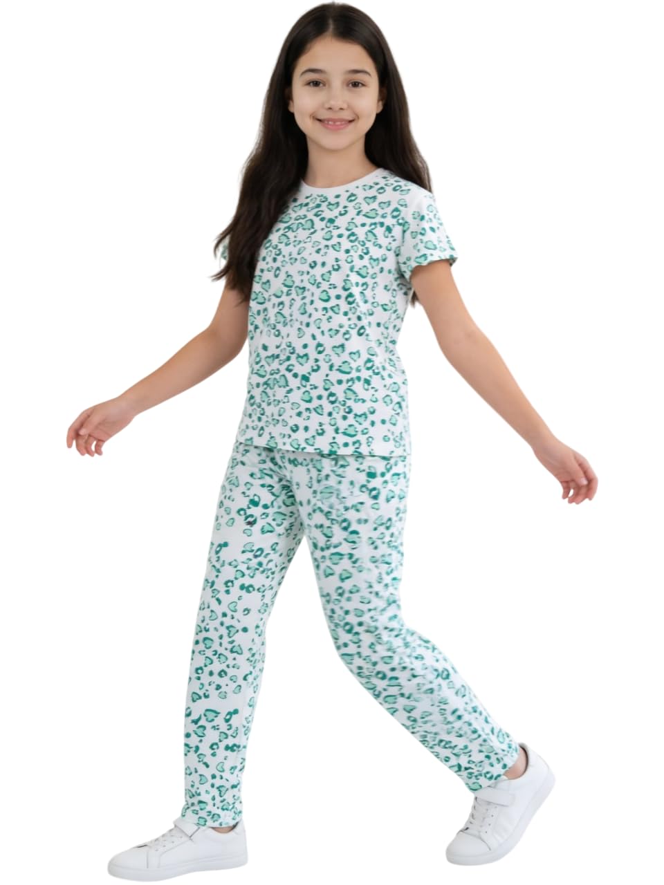 Lil Tomatoes Girls Cotton Night Suit Set | 100% Cotton Summer CoOrd Set | Half Sleeve TShirt & Full Length Pajama | Soft & Br