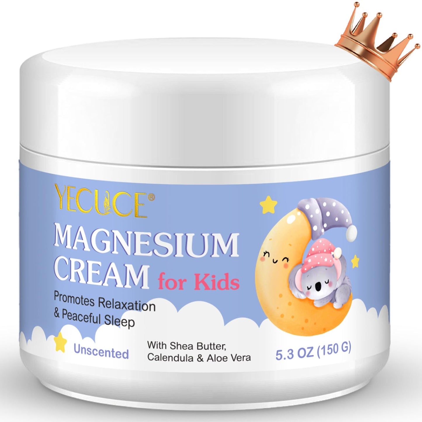 Magnesium Cream for Kids - Topical Magnesium Lotion, Calm Magnesium Oil Butter Balm with Shea Butter, Aloe Vera, Calendula, Baby