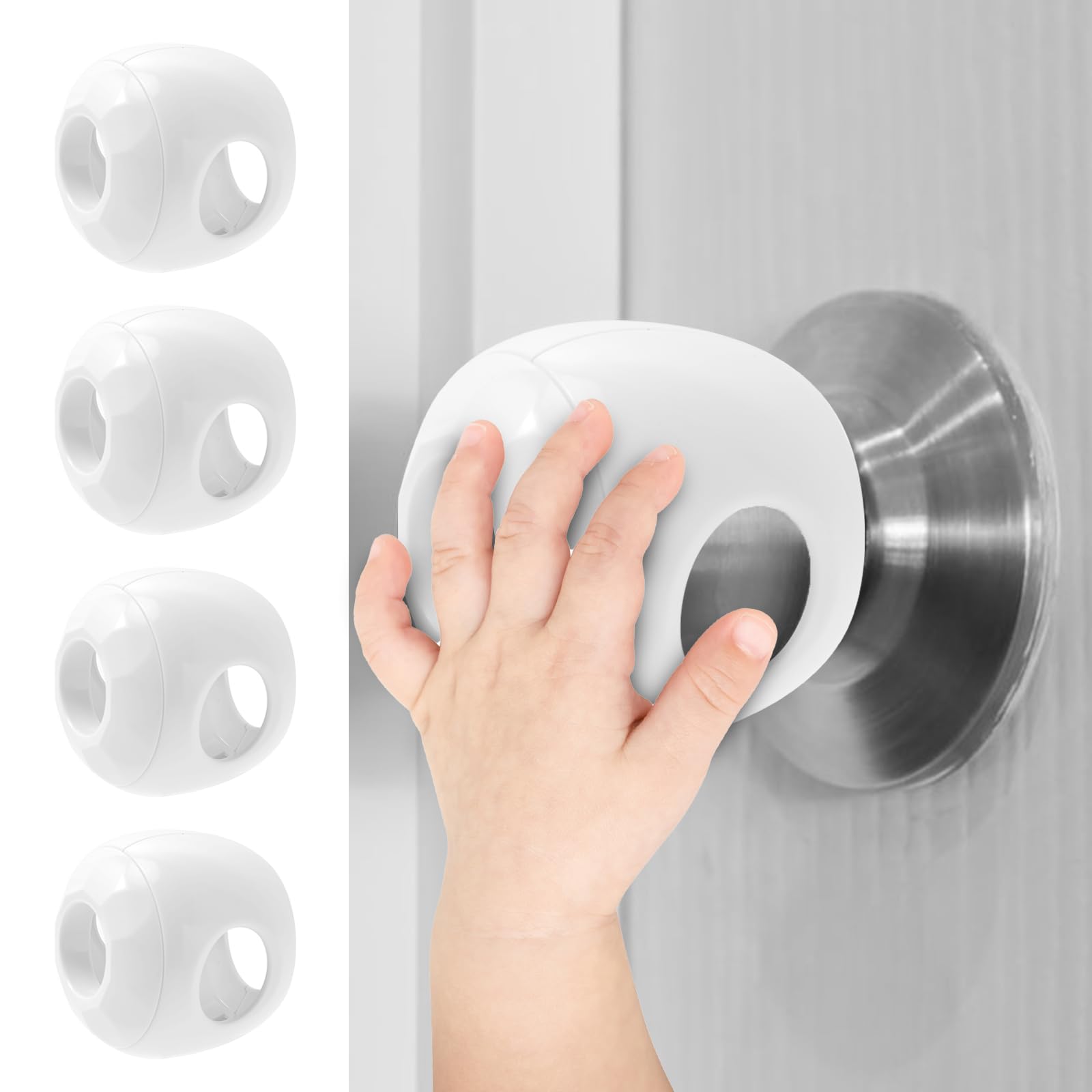 Gcrq Child Safety Door Knob Covers 4 Pack Reusable Baby Proof Door Kno – Cutebab WBCBBB0DDQ1251T