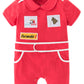 Stylesilove Baby Boy Short Sleeves Chic Car Racer Cotton Romper Halloween Baby Boy Clothes (Red, 80/6-12 Months)