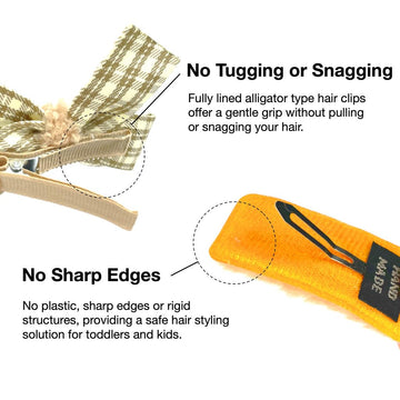 Hair Clips For Girls 16 Pcs No Slip Assorted Barrettes For Kids Bows Orange Brown Cute Hair Accessories For Little Girls Teens T