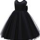 Baby Flower Girl Party Wedding Black Dress, Sleeveless Floor Length Tutu Tulle Dance Birthday Gown 2T