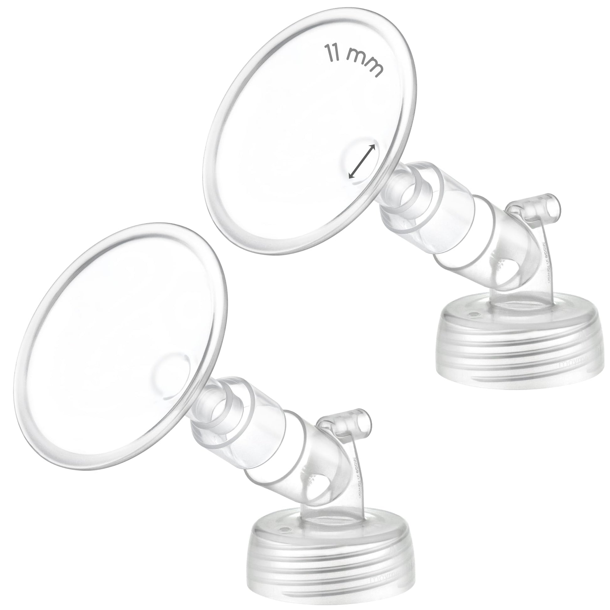 2X 11 Mm Maymom Two-Piece Wide Neck Pump Parts For Spectra S1/S2 Pumps; Incl Wide Mouth Flanges; Not Original Spectra Flange