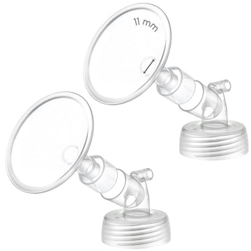 2X 11 Mm Maymom Two-Piece Wide Neck Pump Parts For Spectra S1/S2 Pumps; Incl Wide Mouth Flanges; Not Original Spectra Flange