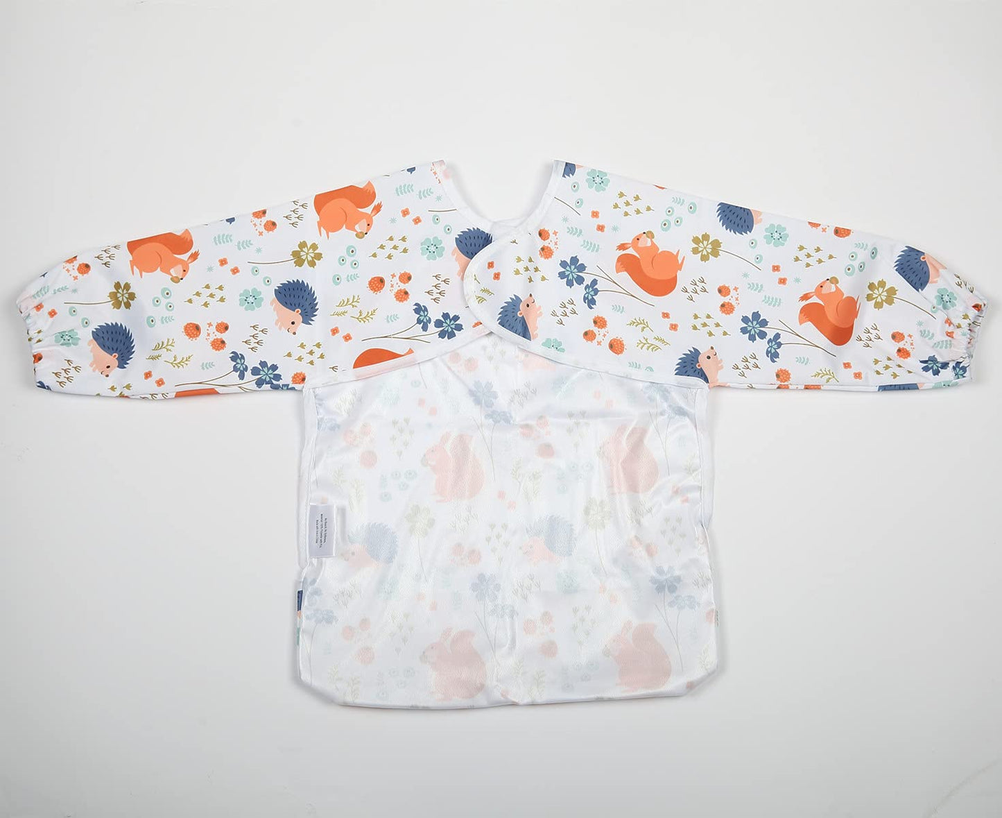 Sigzagor Baby Bib Long Sleeved Shirt With Pocket 1 to 3 years old Toddler (Squirrel Hedgehog)
