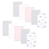 Hudson Baby Unisex Baby Cotton Flannel Burp Cloths, Pink Gray Elephant, One Size
