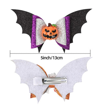 Love Sweety Baby Rose Halloween Headband Infant Pumpkin Hairband Bow Hair Clips (1Pc Bat Pumpkin)