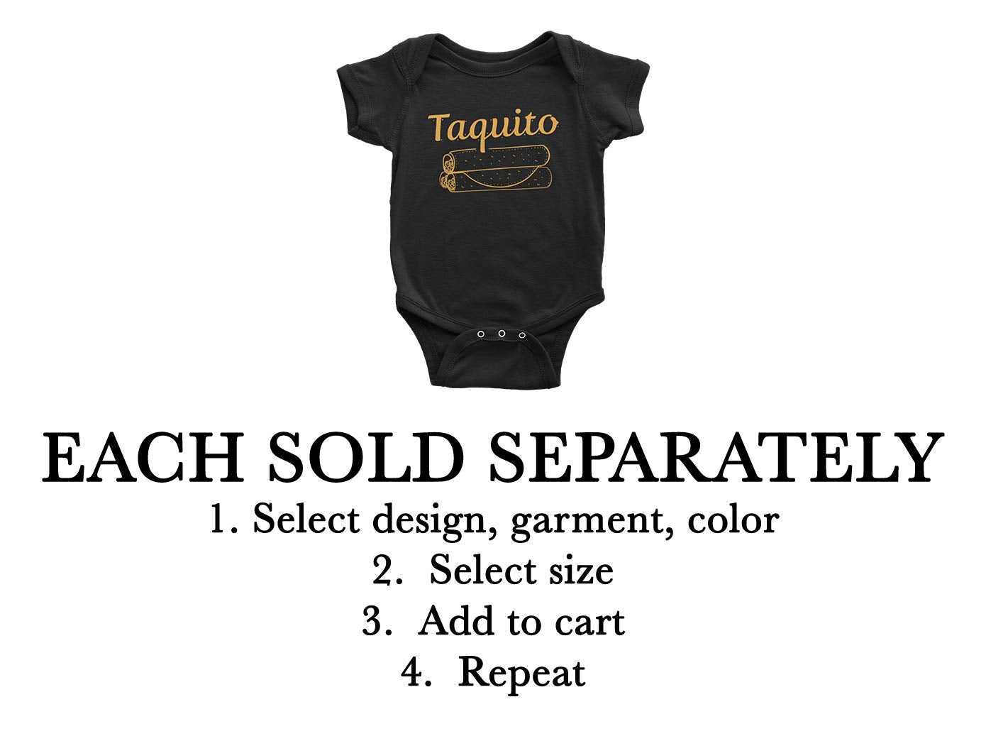 Threadrock Taquito | Baby Son Or Daughter Infant Bodysuit | 6 Months, Black