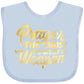 Inktastic Prayer Power Gold Baby Bib Light Blue 2Febb