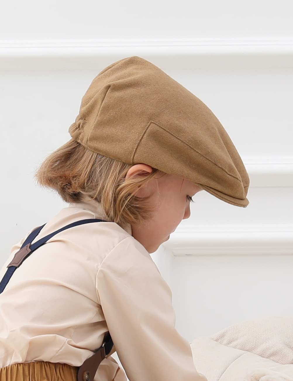 A&J Design Baby Boy Driver Cap Kids Flat Scally Irish Brown Hat Tan 6-8 Years