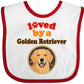 Inktastic Golden Retriever Dog Lover Baby Bib White And Red 391Af