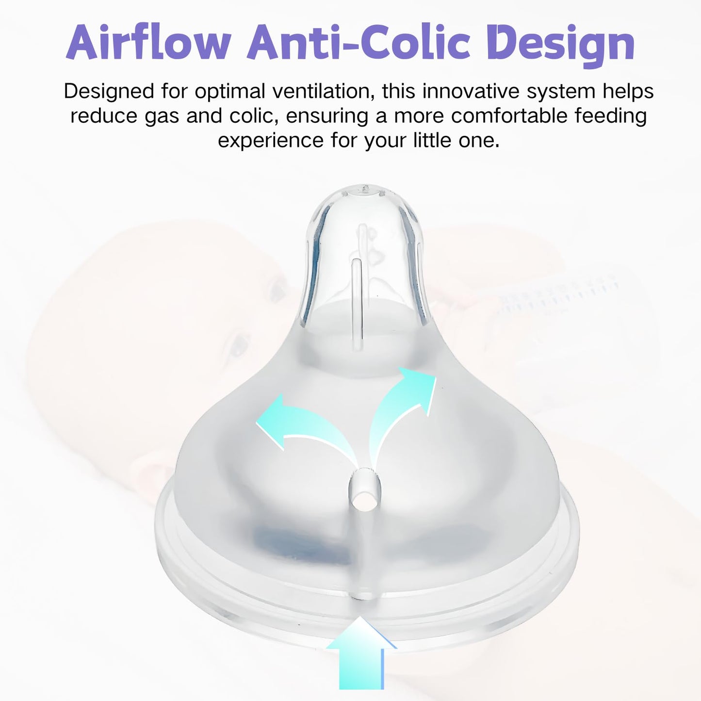 Silicone Bottle Nipples Compatible With Lansinoh Bottles, 4 Pack Replacement Bottle Nipple, Leak-Proof, Bpa-Free, Anti-Colic, Si