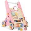Wooden Baby Walker with Wheels, Baby Push Walkers for Girls 6-12 Months, Push Toys 1 Year Old Girl Small Size