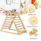 Costzon Foldable Climbing Toys For Toddlers, 3 In 1 Montessori Wooden Triangle Climber For Sliding & Climbing, Kids Indoor Climb