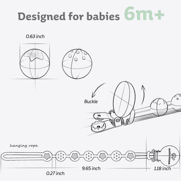Cuddle Campus Pacifier Clip,Pack Of 5 Pacifier Holder Clip With One Piece Design,Soft Flexible Silicone Baby Pacifier Holder Wit