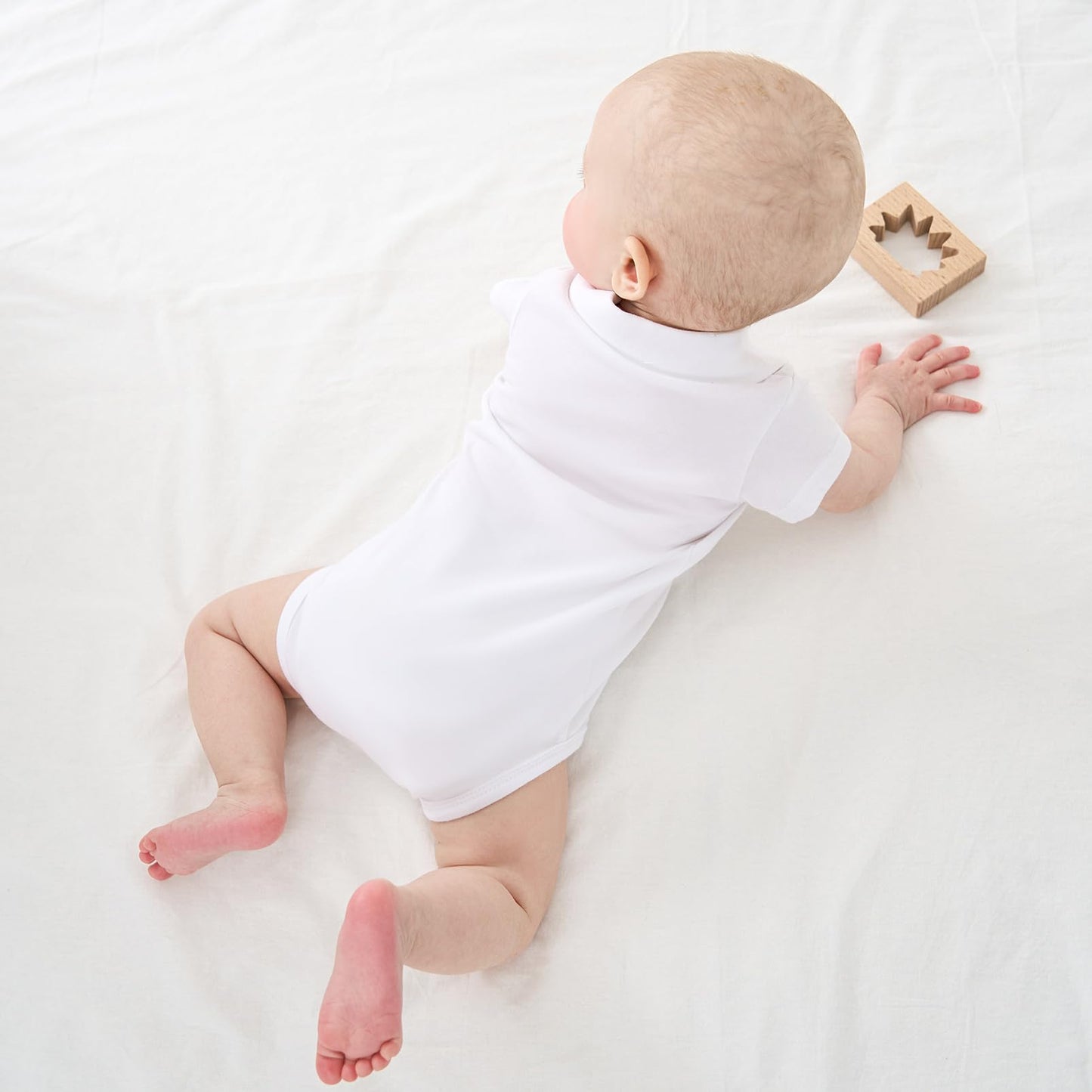 Pureborn Baby Boy Polo Bodysuit Short Sleeve Cotton Romper Summer Gentleman One-Piece Outfit For Infant Boys 12-18 Months White