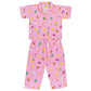 Wish Karo Unisex Cotton Night Dress Top & Bottom Pajama Set for Girls and Boys(nd58pnk_Pink_1824mths)