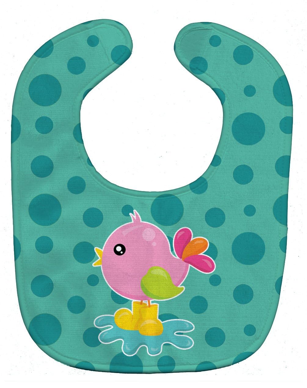 Carolines Treasures Baby Bib, Bird in Rainboots and Puddle, Large