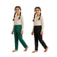 indi weaves Pack of 2 Girls Cotton Printed Pyjama Set, Soft Breathable Fabric, Elastic Waist Nightwear, Comfortable Kids Sleepwe
