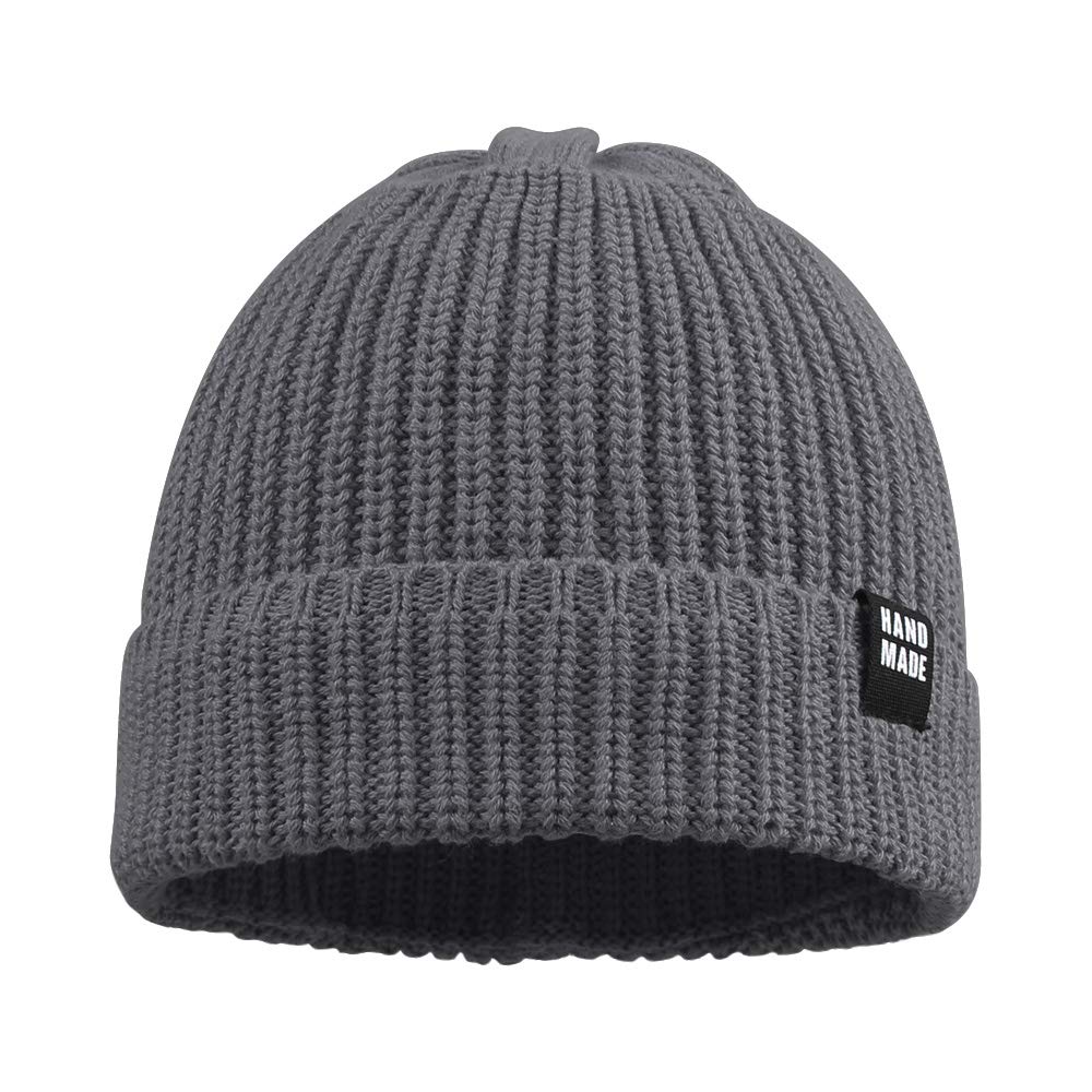 Simple Knitted Baby Beanie Hip-Hop Boys Winter Hat Toddler Kids Bonnet For Girls 0-5Y (Black+Khaki+Gray, S)