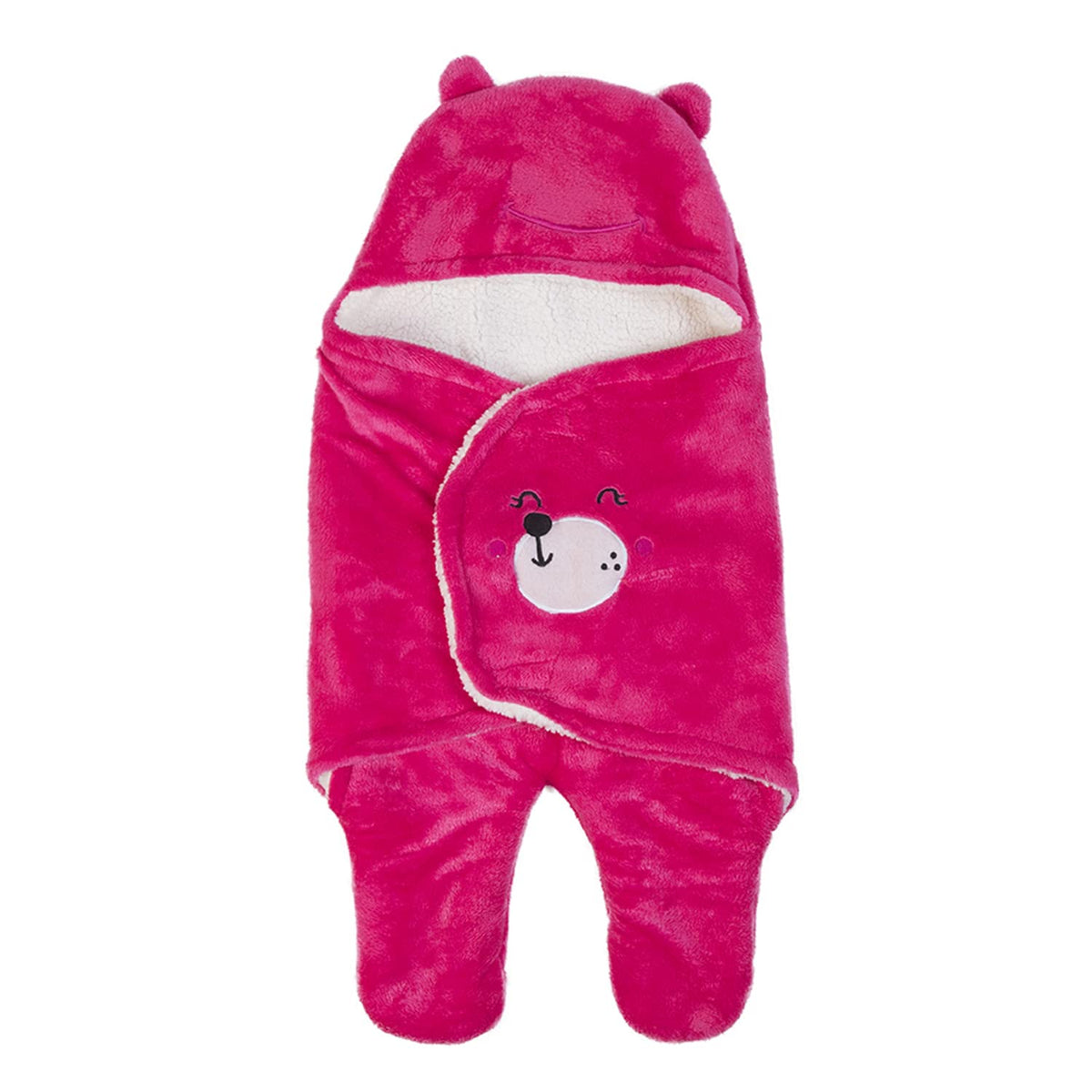 NAMAN Newborn Plush Swaddle, Hodded Blanket, Sleeping Bag, Warm and Soft Swaddle Wrap for Baby boy and Baby GirlRani_Cute Carto