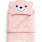 Hi mom Baby Hooded Towel, Blue, Bear Design, Soft Bath Wrap for Newborns and Infants (Pink)