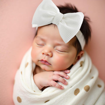 Qfv Baby Girl Bows Newborn Headband Valentines Infant Big Bows For Birthday/Baby Shower/Photography/Baby Gifts (Black&Beige & Wh