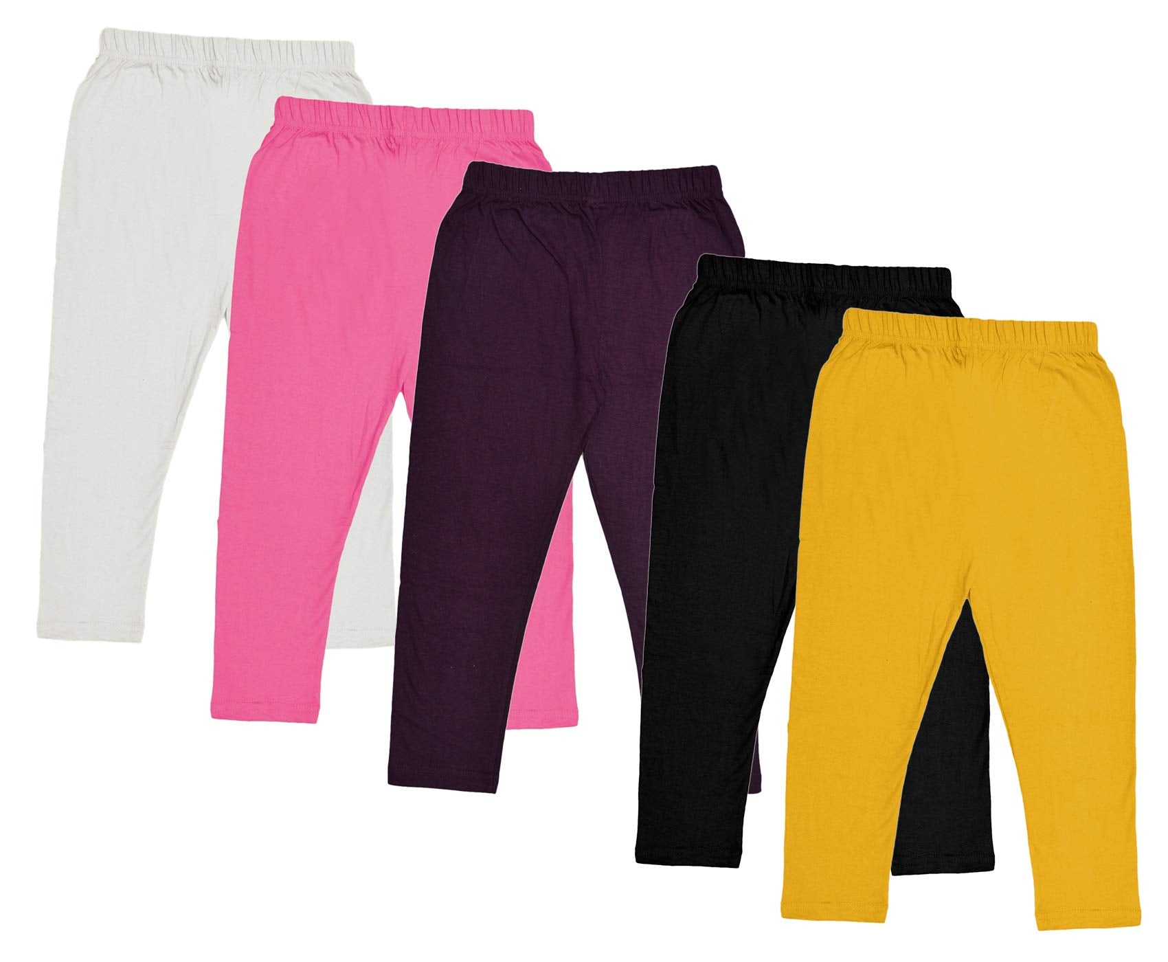 IndiWeaves Girls Cotton 3/4th Leggings/Capri (Pack of 5)(718001314152122IWBP534_Multicolor_1416 Years)