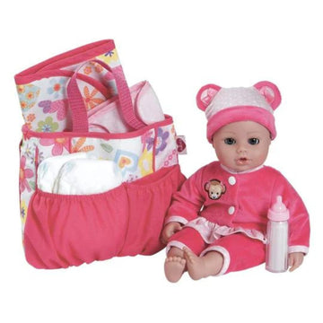 Adora Baby Doll Diaper Bag With Sturdy Straps, Includes Changing Mat And 2 Doll Diapers (Fits 13' Dolls), Birthday Gift For Age