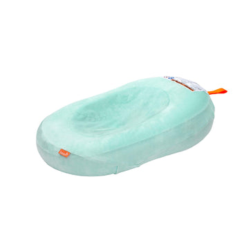 Boon Puff Inflatable Baby Bather - Infant Bathtub Includes Microfleece Cover And Contoured Sides - Inflatable Baby Bathtub For N