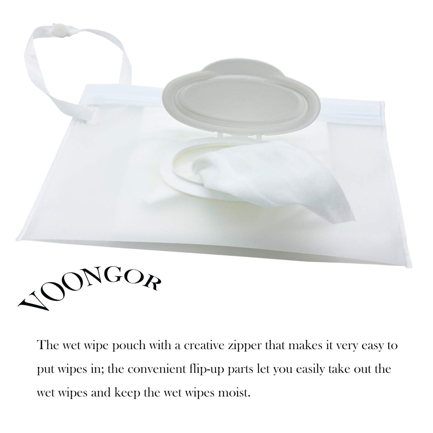 Voongor Portable Refillable Wet Wipe Pouch, Reusable Travel Wipes Holder & Case, Lightweight Flushable Diaper Wipes Container Fo