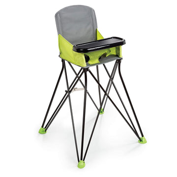 Summer Infant Pop N Sit Portable Highchair, Green - Portable Highchair For Indoor/Outdoor Dining - Space Saver High Chair With F