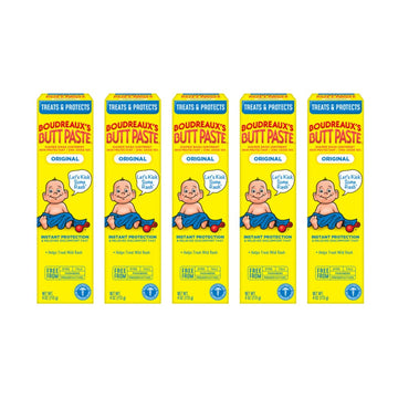 Boudreauxs Butt Paste Original Diaper Rash Cream, Ointment for Baby, 4 Oz (Pack of 5)