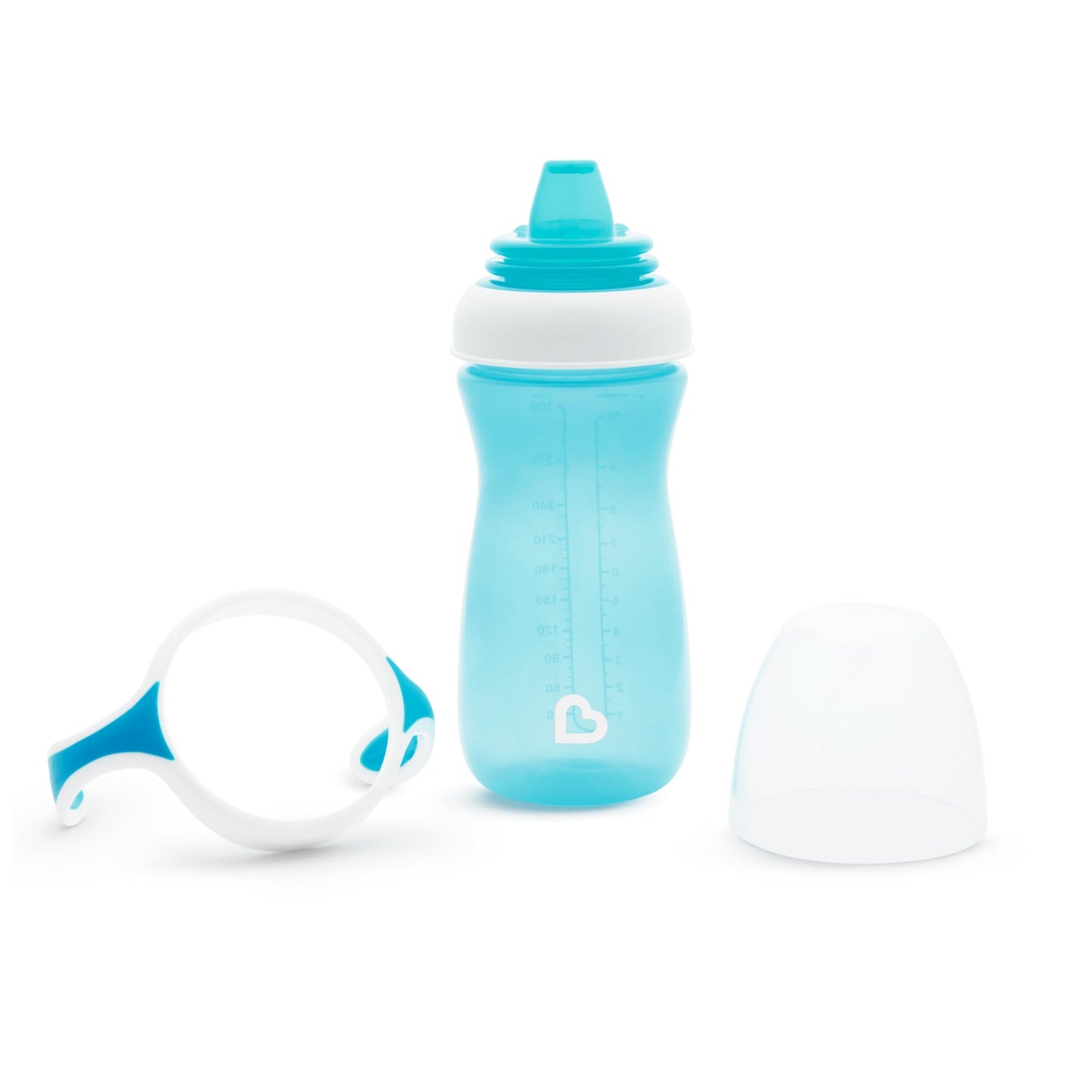 Munchkin Gentle Transition Sippy Cup With Trainer Handles, 10 Ounce, 2 Pack, Blue/Green