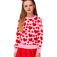 Red Heart Sweater Tops For Girls Valentine Day Love Sweatshirts Unisex Kids Long Sleeve Outfit Pink 5-6 Years