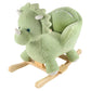 Rock My Baby Rocking Horse Green Dinosaur with Chair, Plush Stuffed Animal Rocker, Baby Rocker with Sweet Music, Wooden Rocking 
