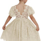 2Bunnies Girl Paisley Lace Back A-Line Tutu Tulle Party Flower Girl Dress (All Lace Flutter Sleeve Knee-Ivory, 9/10)
