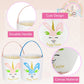 2 Pcs Easter Canvas Bunny Baskets For Kids, Personalized Unicorn Tote Bags For Easter Party Decoration, Toy Candy Gifts Storage,