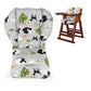 Twoworld Baby High Chair Seat Cushion Liner Mat Pad Cover Resistant And High Chair Straps (5 Point Harness) 1 Suit (Grey Sheep)
