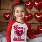 Kids Girl Boys T-Shirt Valentines Heart Shirt Love Season Vday Tops Long Sleeve Raglan Toddler Baby Tees 3T