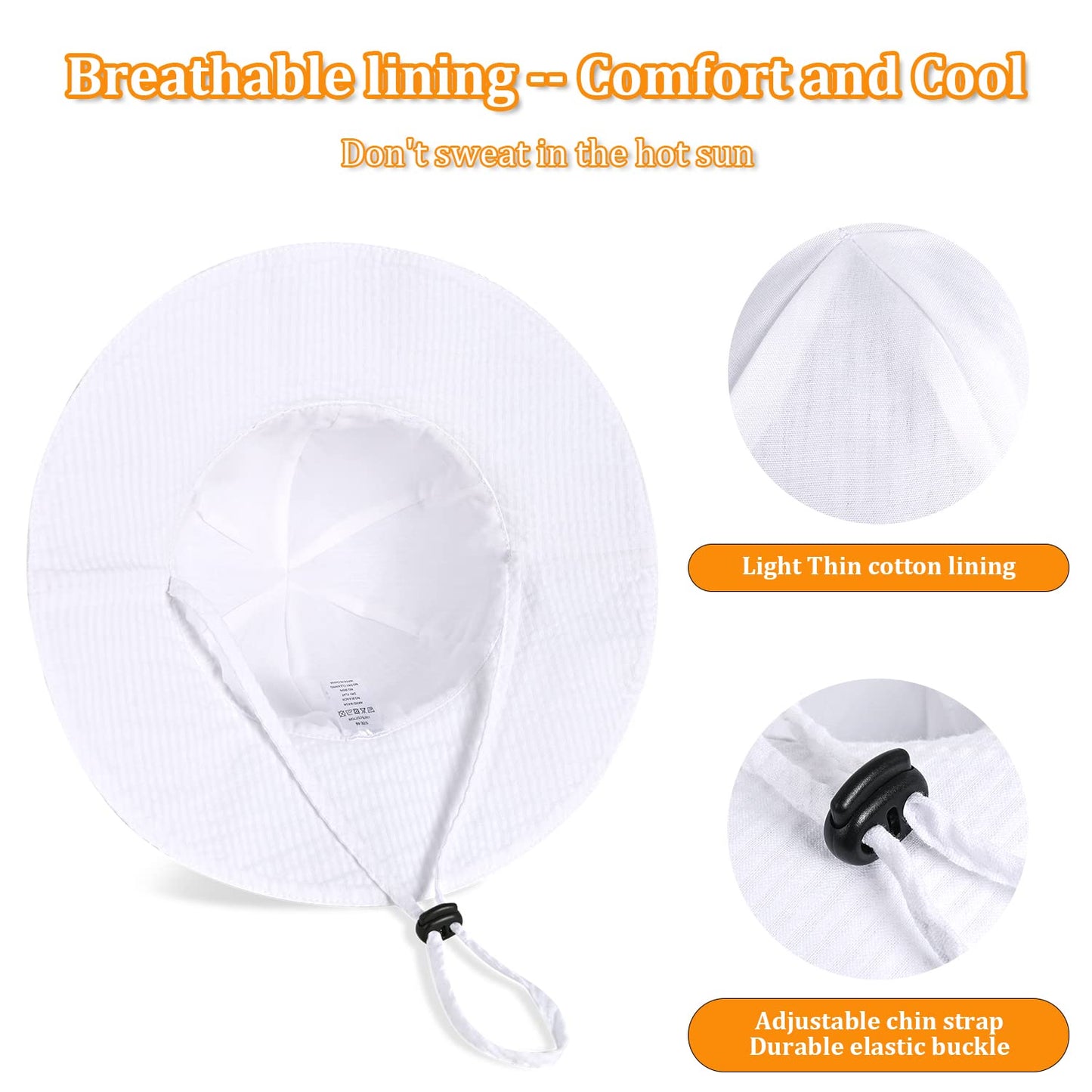 Baby Girl Sun Hat With Upf 50+ Outdoor Adjustable Beach Hat With Wide Brim Bucket Hats (2-3 Years, Pink-Blue Printing)