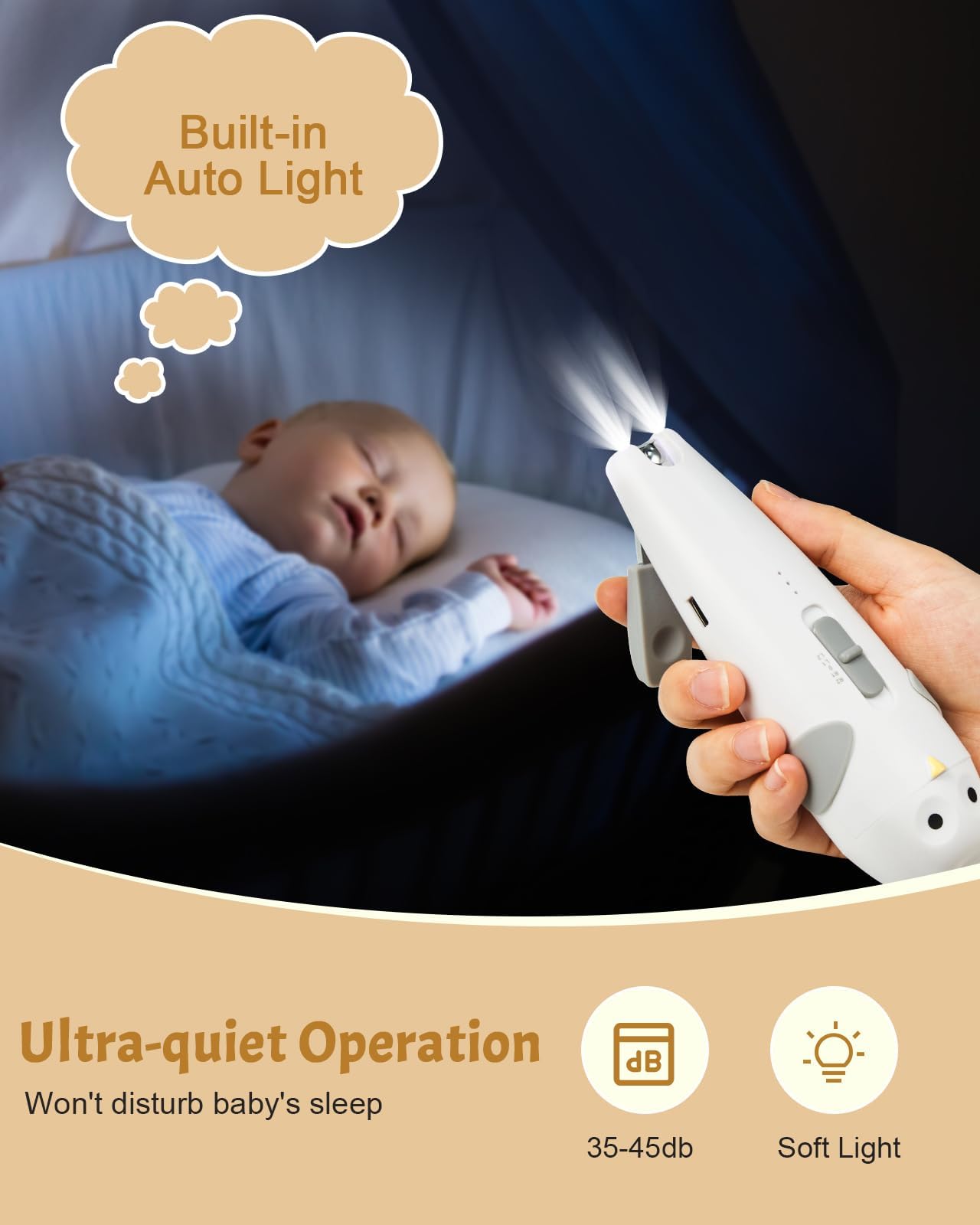 Lictin Baby Healthcare And Grooming Kit, 26 In 1 Rechargeable Nail Trimmer Electric Set,Safe File With Auto Light, Newborn Nurse