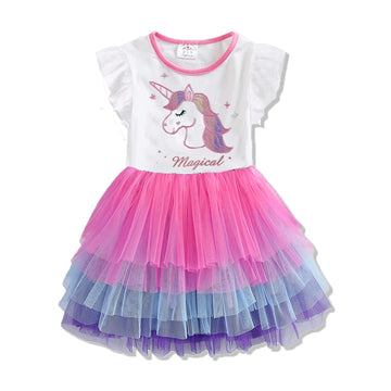 Dxton Toddler Kids Summer Cotton Dresses Short Sleeve Party Outfits For Toddler Baby Dress Sh4980 10T