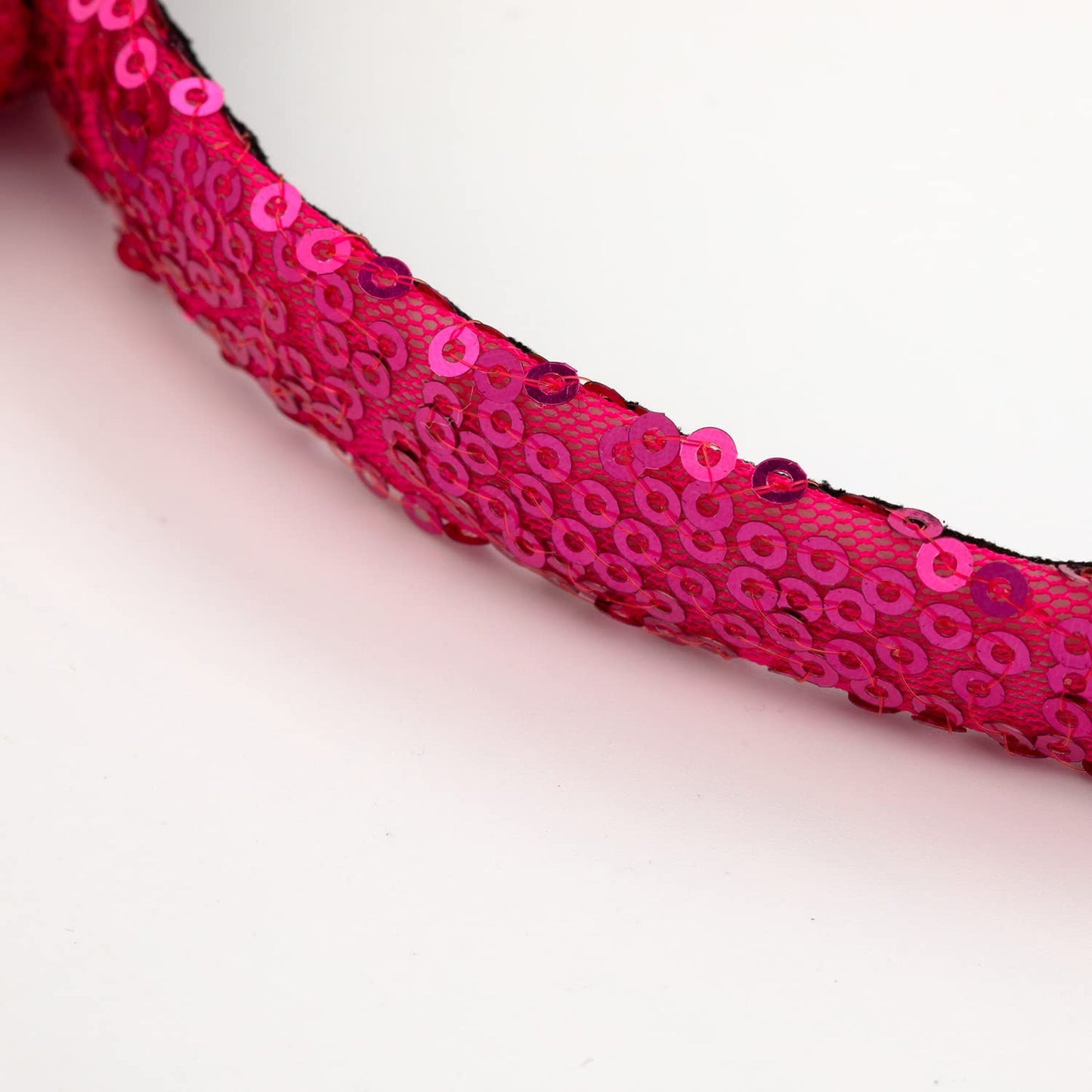 Foeran Mouse Ears Headbands Shiny Bows Mouse Ears Glitter Party Princess Decoration Cosplay Costume For Girls Women (Big Red/Pin