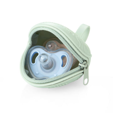 Pandaear 4 Pack Pacifier Holder Case Set | 2 Pack Silicone Portable Travel Pacifier Pouch & 2 Pack Transparent Nipple Holder Cas