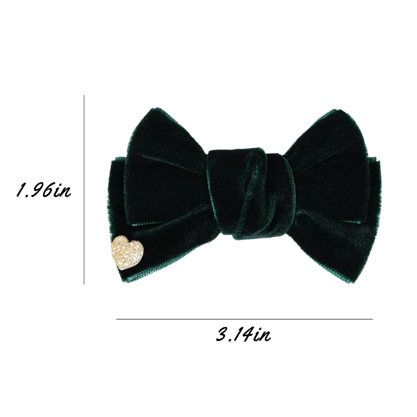 Handmade Hair Bows Cute Christmas Valentine School Hair Clips Green Velvet Hair Accessories For Kids Girls Infants Toddler Headd