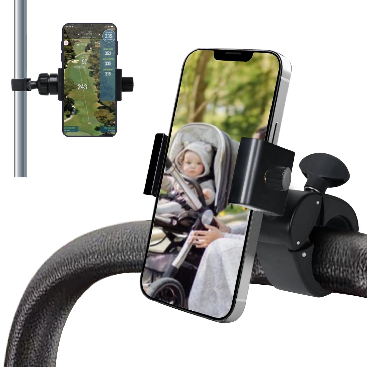 Onedone Stroller Phone Holder Universal Phone Holder For Stroller Golf Cart Bike Shopping Carts Scooter Phone Mount Horizontal &