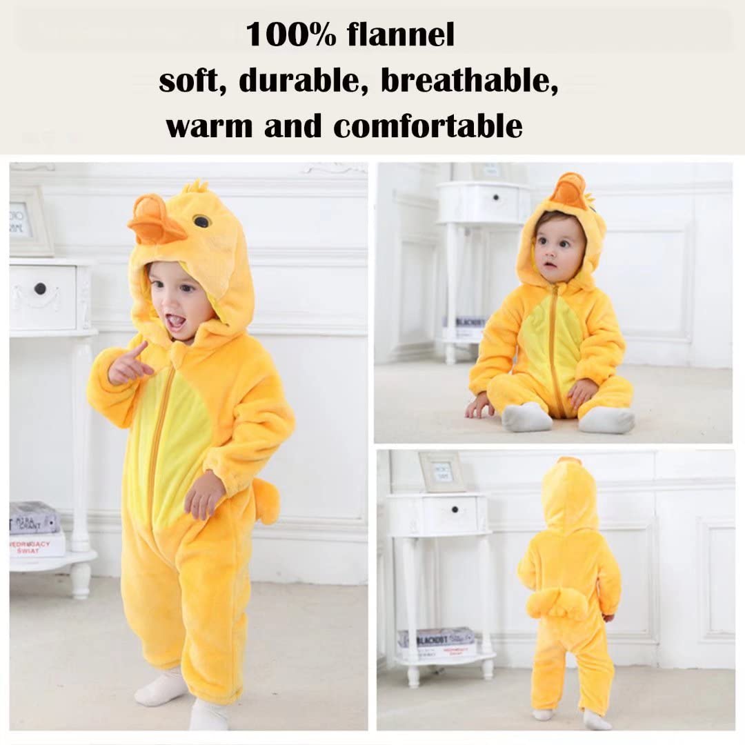 Qiaoniuniu Halloween Baby Duck Costumes Toddler Outfit Infants Cosplay Romper 6-12 Months